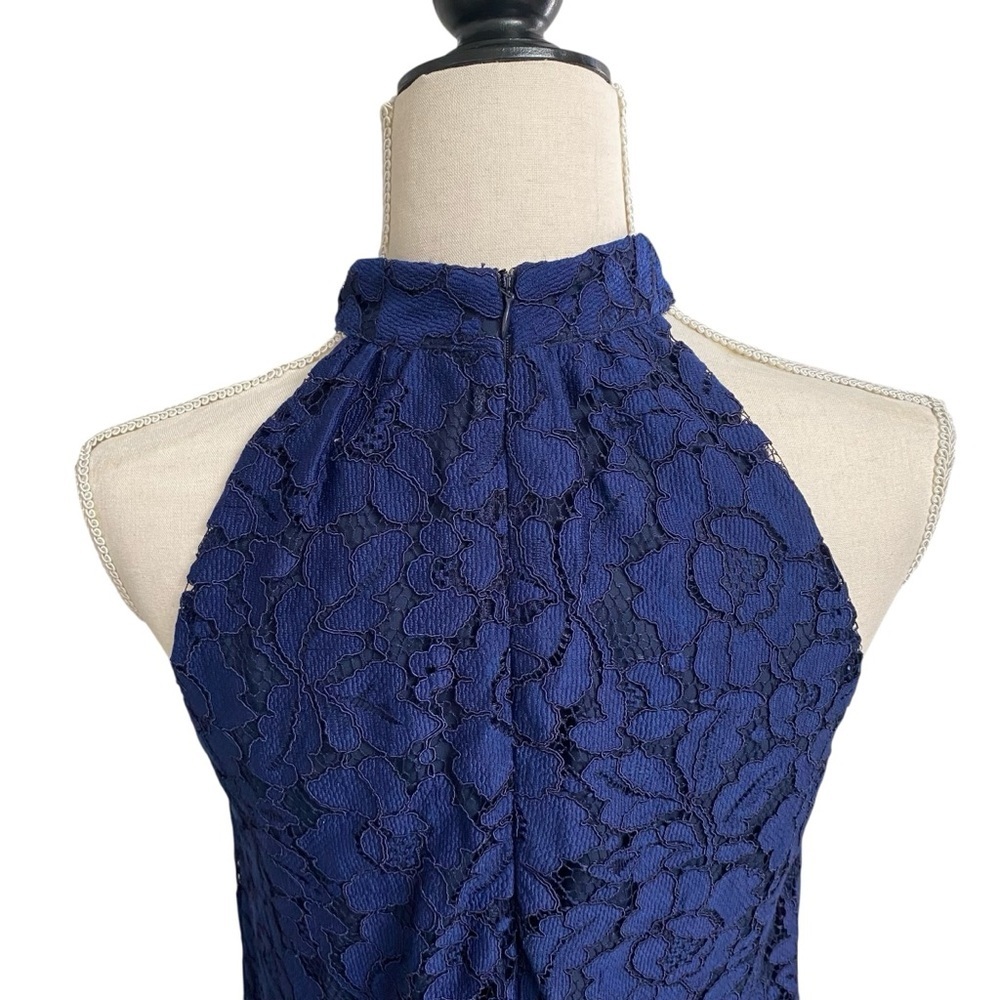 ERIN Erin Fetherston Navy Lace Halter Swing Dress Cocktail A-Line - Picture 9 of 13